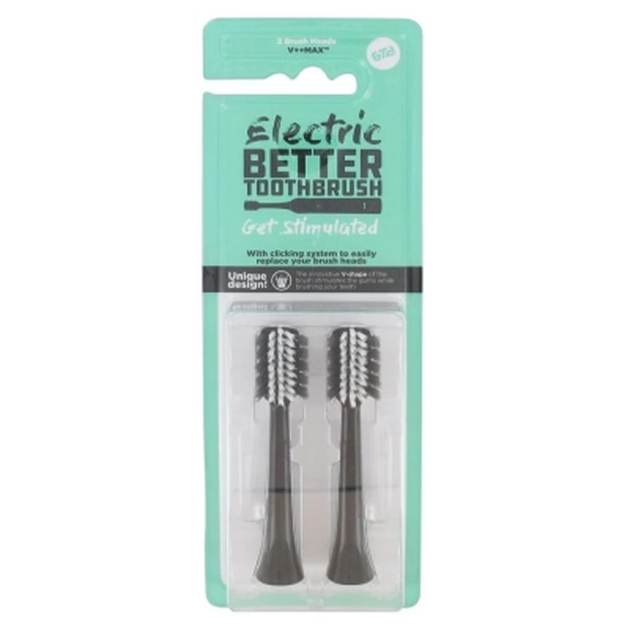 Better Electric Toothbrush V++ Max with 2 Replacement Brush Heads - Color: Black