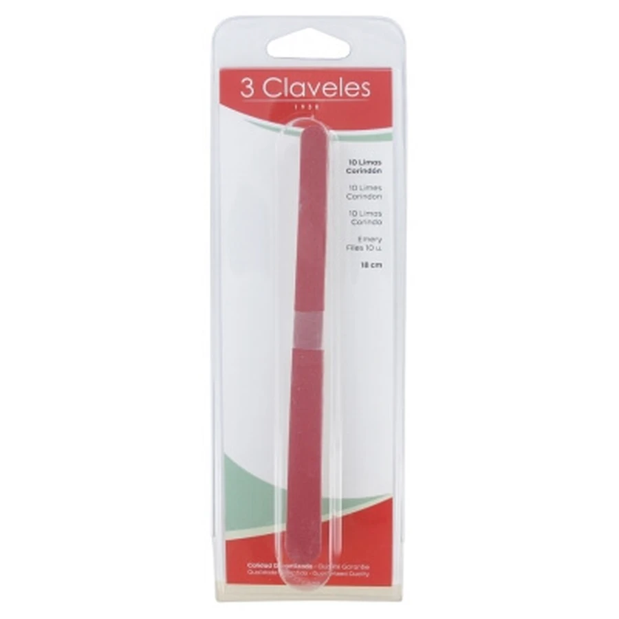 3 limas de uñas Claveles Corundum, 18 cm, 10 limas