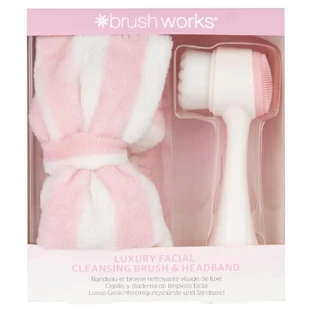 Brushworks make-uphoofdband + luxe gezichtsreinigingsborstel