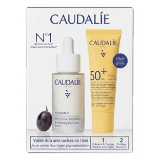 Sérum iluminador y antimanchas Vinoperfect de Caudalie, 30 ml + Fluido de protección muy alta Vinosun SPF50+, 20 ml (regalo)