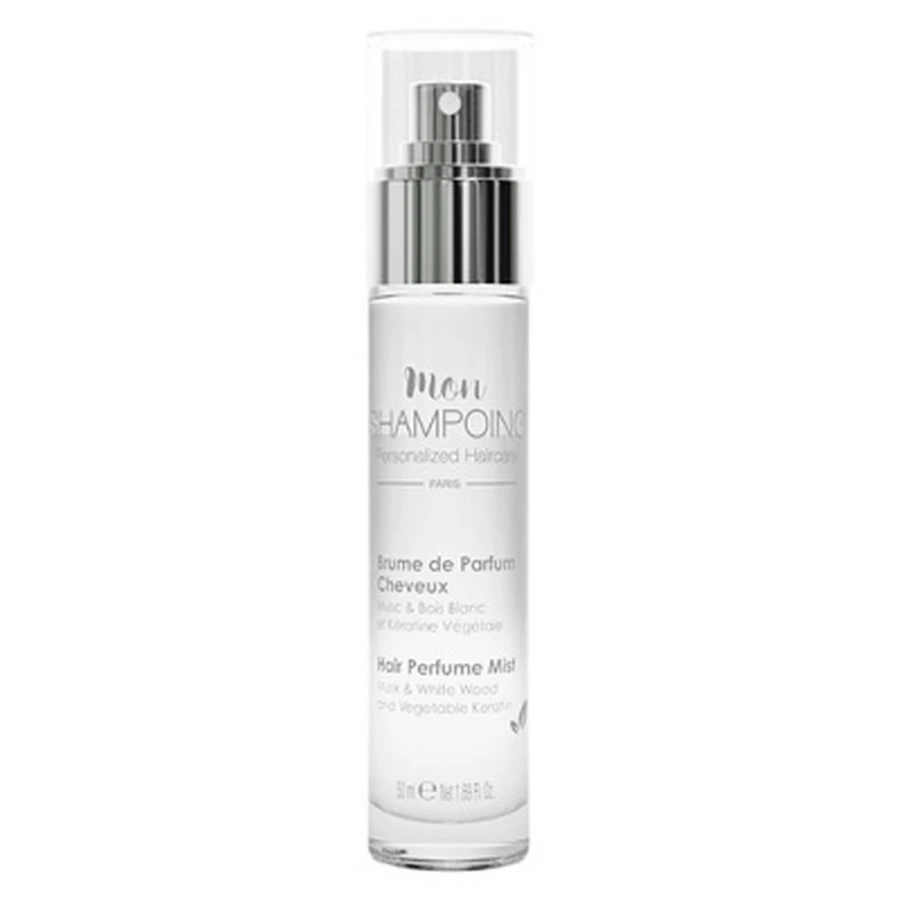 Champú con bruma perfumada de almizcle y madera blanca, 50 ml