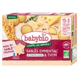 Babybio Emmental & Thyme Shortbread Cookies, for Ages 15 Months to 3 Years, Organic, 16 Cookies