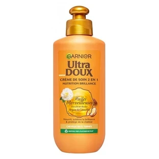 Garnier Ultra Doux, crema capilar nutritiva y abrillantadora 2 en 1 con aceites maravillosos, 200 ml