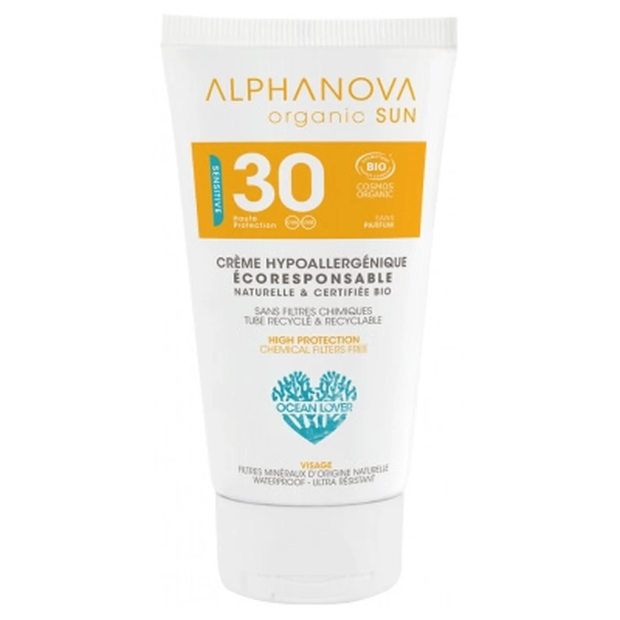 Alphanova Sun hypoallergene biologische gezichtszonnebrandcrème SPF 30, 50 g