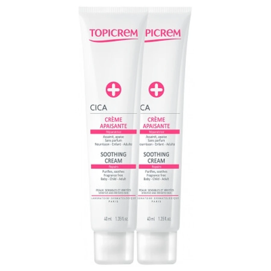 Topicrem CICA Crème Apaisante Réparatrice Lot de 2 x 40 ml