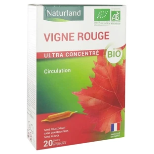 Naturland Biologische Rode Druiven Circulation, 20 drinkbare ampullen, elk 10 ml