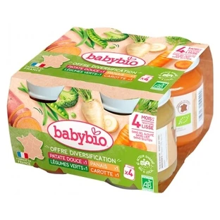 Babybio My First Vegetables—Organic Weaning Food for Babies 4 Months and Up—4 Jars, 130 g Each