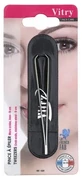 Vitry Crab-Clamp Tweezers, Angled, Gold-Plated Stainless Steel, 9 cm