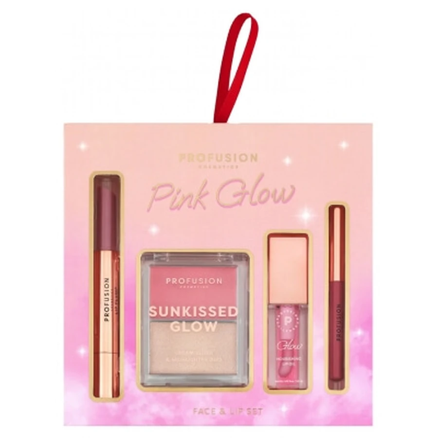Profusion Cosmetics Pink Glow Face and Lip Gift Set