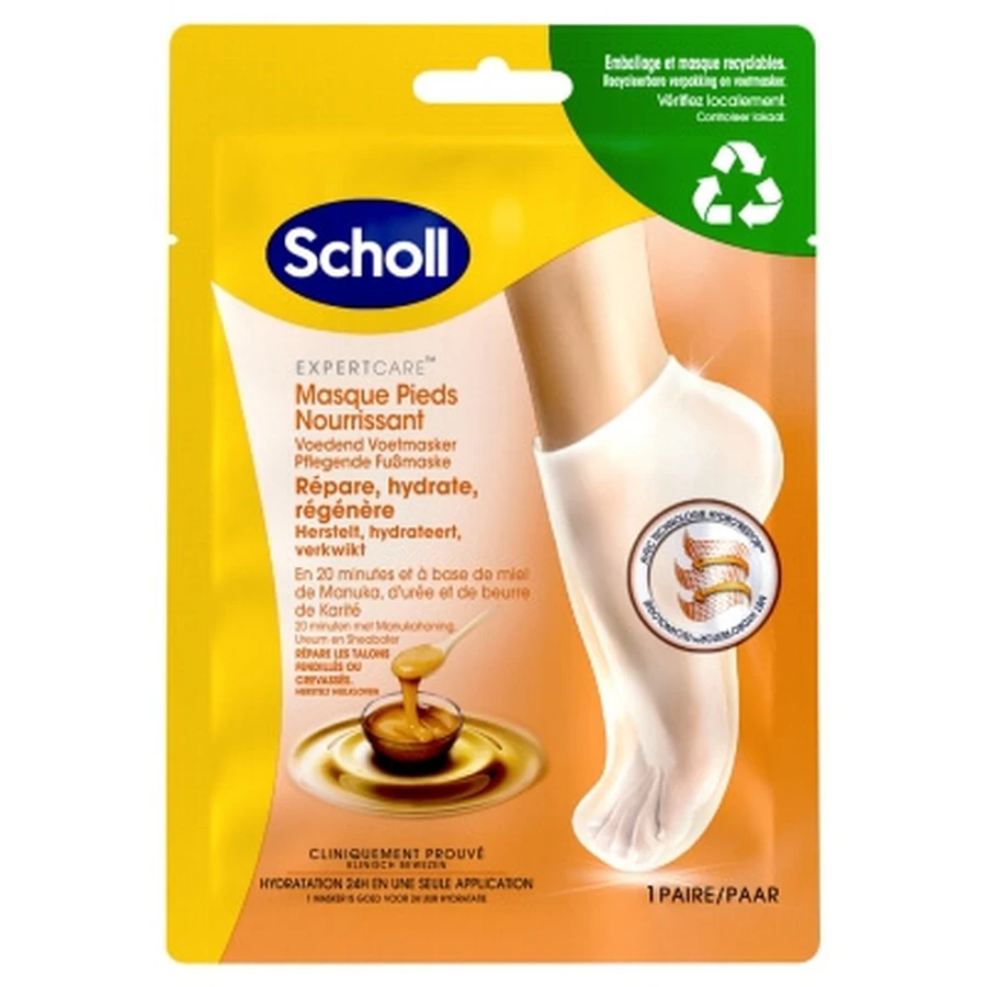 Scholl ExpertCare Voedend voetmasker met manukahoning, 1 paar