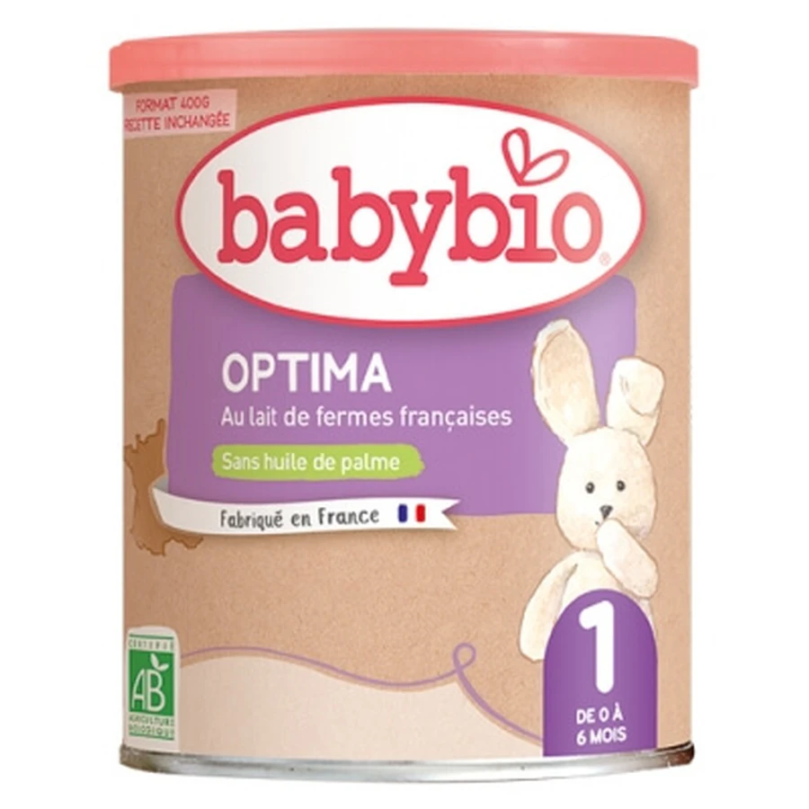 Babybio Optima 1 with Milk from French Farms, 0–6 Months, Organic, 400 g