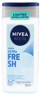 Gel de ducha 3 en 1 Nivea Men Ultra Fresh para rostro, cuerpo y cabello, edición limitada, 250 ml