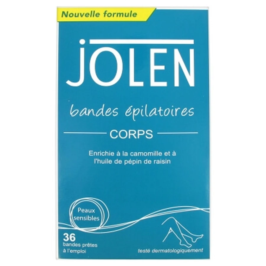 Tiras depilatorias Jolen, 36 tiras