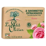 Le Petit Olivier Extra Gentle Rosen-Seifenstücke, 2 x 100 g