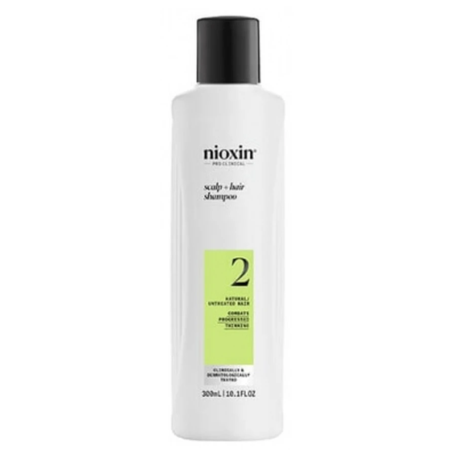 Nioxin System 2 Shampoo for Advanced Hair Loss, Natural Hair, 300 ml