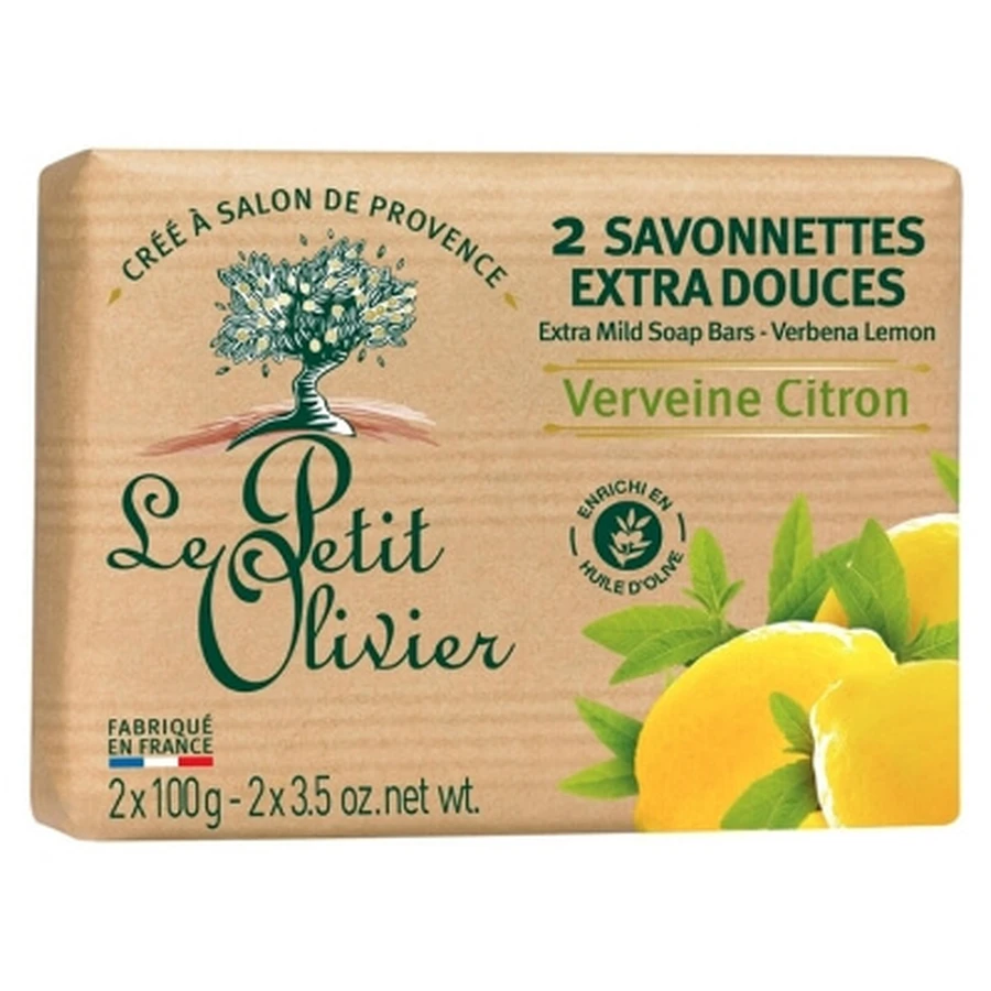 Le Petit Olivier Extra Milde Zeepblokjes met Citroenverbena, 2 x 100 g
