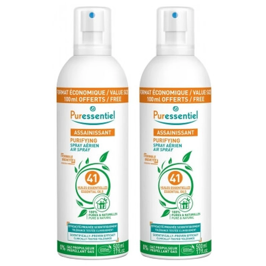 Ambientador en spray Puressentiel con 41 aceites esenciales, paquete de 2 (500 ml cada uno)
