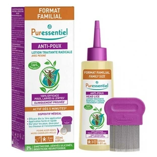 Loción para el tratamiento contra los piojos de Puressentiel, 200 ml + peine