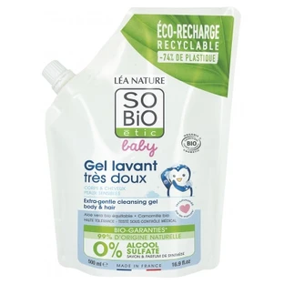 Léa Nature SO BIO étic Baby Zeer Milde Reinigingsgel, Biologische Eco-Navulling, 500 ml