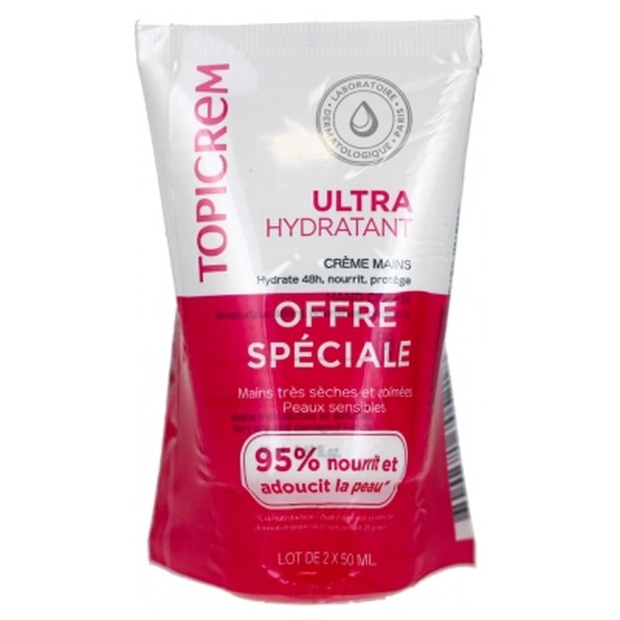 Crema de manos ultra hidratante Topicrem, paquete de 2 (50 ml cada una)