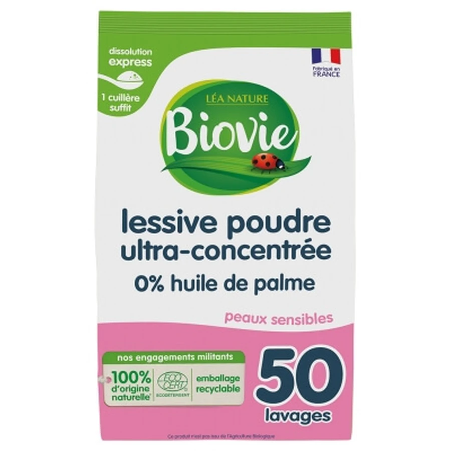 Biovie Detergent de rufe sub formă de pulbere ultra-concentrat pentru pielea sensibilă, 500 g