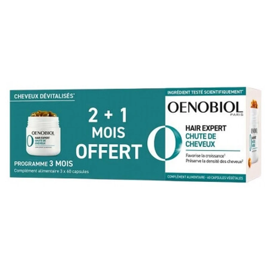 Oenobiol Hair Expert Chute de Cheveux 2 Mois + 1 Mois Offert