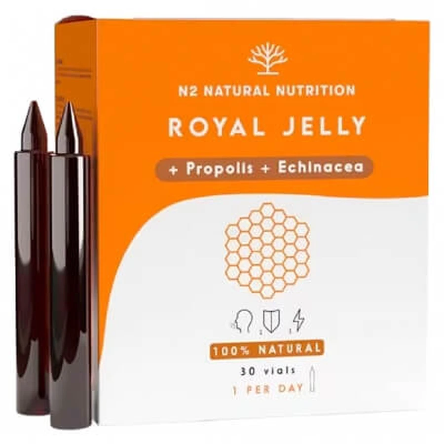 N2 Natural Nutrition: jalea real, propóleo y equinácea, 30 frascos