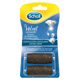 Scholl Velvet Smooth Express Pedi: cristales de diamante extra gruesos, 2 rollos de recambio