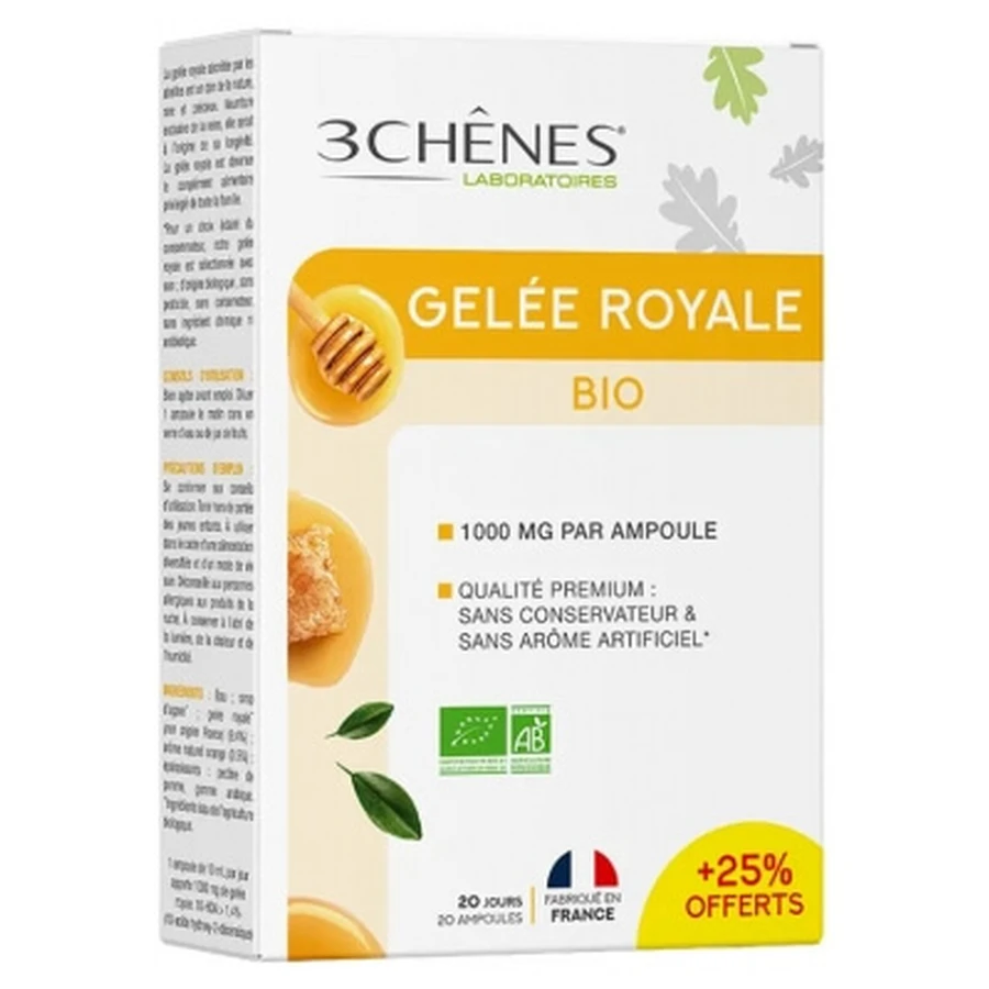 Les 3 Chênes Pappa Reale Biologica 1000 mg, 20 fiale — Offerta speciale