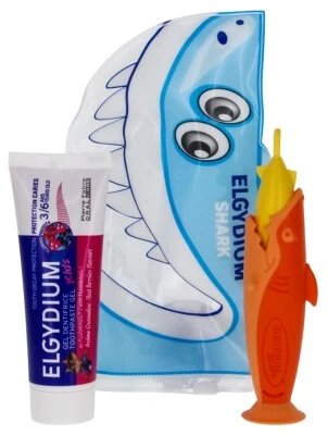 Elgydium Shark Travel Kit for Ages 3–6