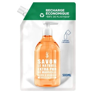 Le Naturel Extra Pure Marseillezeep, Oranjebloesem, 500 ml navulling
