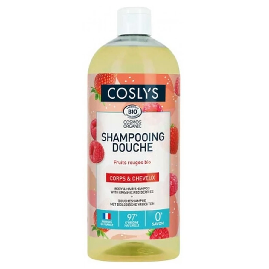 Coslys biologische shampoo en douchegel met rode bessen, 1 l