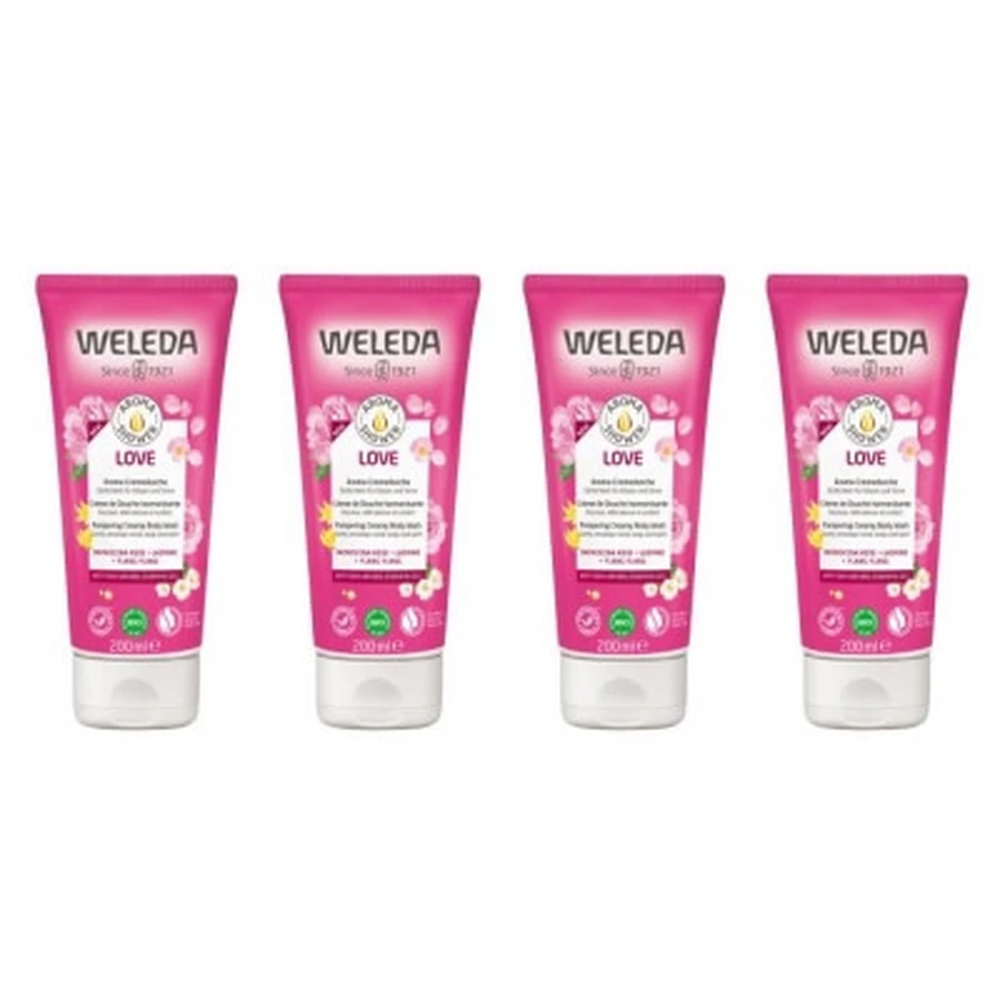 Weleda Love Harmonizing douchecrème, 4-pack (elk 200 ml)