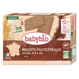 Babybio biologische meergranen-cacaokoekjes, vanaf 12 maanden, 6 verpakkingen van elk 2 koekjes
