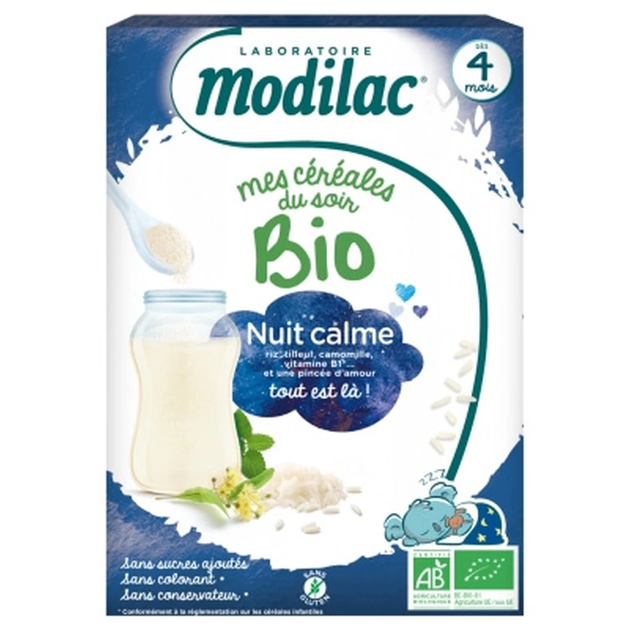 Modilac My Organic Abendmüsli, ab dem 4. Lebensmonat, „Peaceful Night“, 250 g