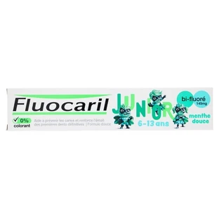 Fluocaril Junior Zahnpasta für Kinder von 6 bis 13 Jahren, milde Minze, 75 ml