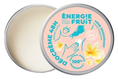 Energie Fruit 48-Hour Moisturizing Cream, Organic Monoï Scent, 45 g