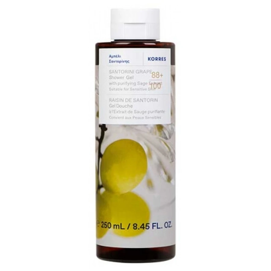 Gel de ducha Korres Santorini con uva, 250 ml