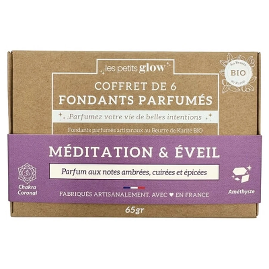 Natura Square "Les Petits Glow" cadeauset: 6 biologische geurende smeltstaafjes — Meditatie & Ontwaken — 65 g
