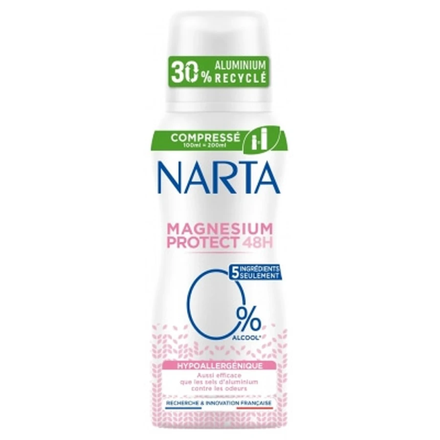 Narta Magnesium Protect Hypoallergenes 48-Stunden-Deodorant, Kompressionsspray, 100 ml