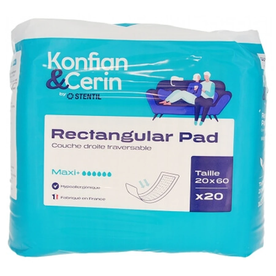 Stentil Konfian & Cerin Rectangular Pad, 20 Straight Layers, Pass-Through, Maxi, 20 x 60 cm