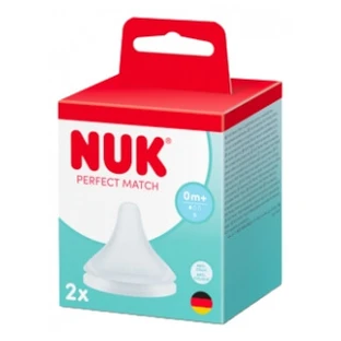NUK Perfect Match 2 siliconenfopspenen, S-opening, tegen koliek, vanaf 0 maanden