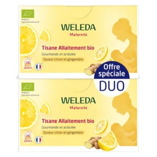 Weleda Maternity Bio-Kräutertee mit Zitrone und Ingwer für stillende Mütter, Packung mit 2 x 20 Teebeuteln