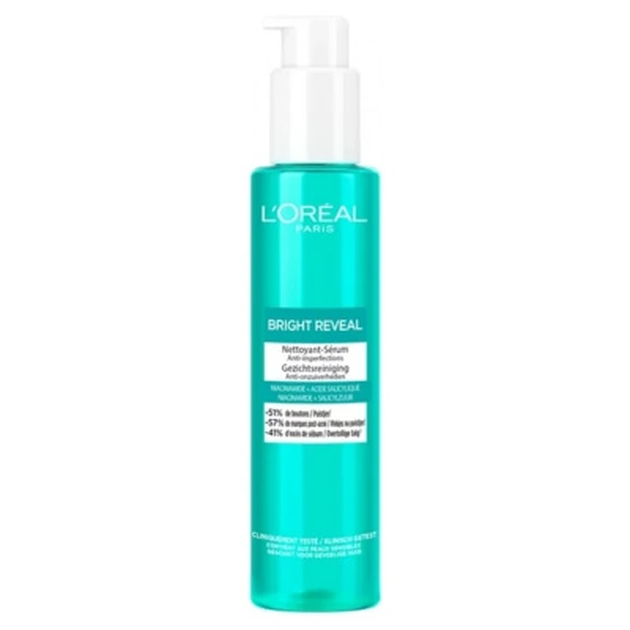 L'Oréal Paris Bright Reveal, sérum limpiador antiimperfecciones, 150 ml
