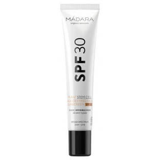 Crema solar facial antienvejecimiento Mádara con células madre vegetales, SPF 30, 40 ml