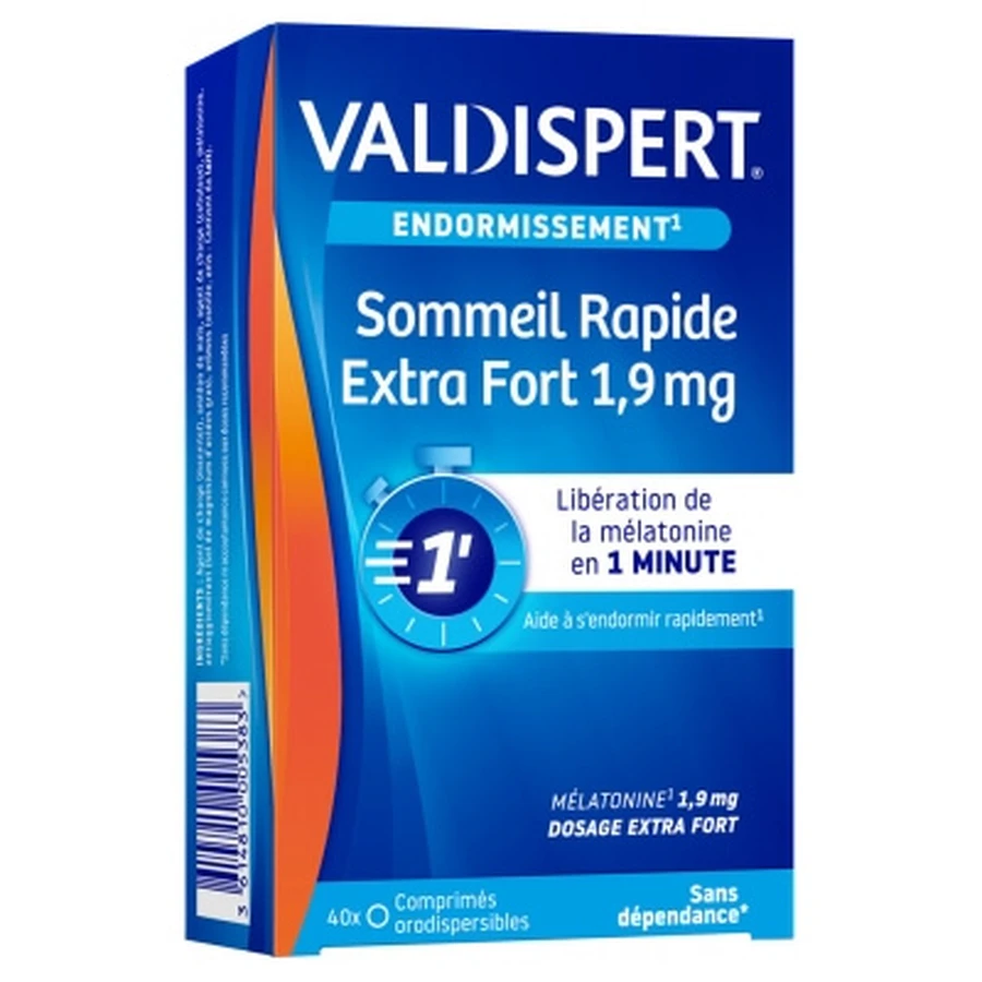 Valdispert Sommeil Rapide Extra Fort 1,9 mg 40 Comprimés Orodispersibles