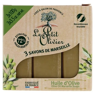 Le Petit Olivier Marseille-Seife mit Olivenöl, 3 x 100 g