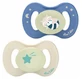 Luc and Léa Nature Night 2 Anatomical Pacifiers with Extra-Thin Nipple, 18+ Months