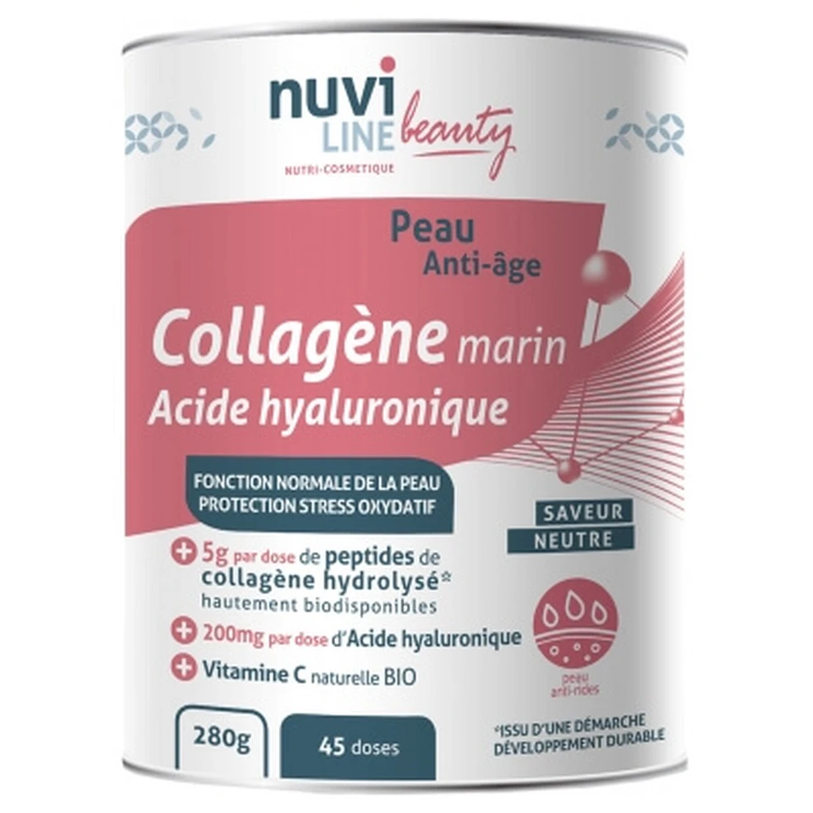 Nuviline Beauty: colágeno marino y ácido hialurónico, 280 g