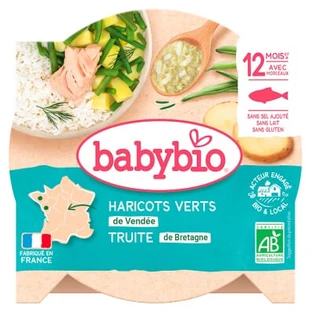 Babybio Green Bean and Trout Stew, 12 Months and Up, Organic, 230 g
